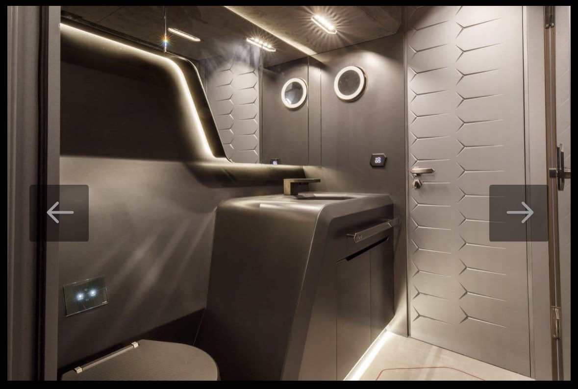 Bathroom interior aboard the Lamborghini INVITEY Boat